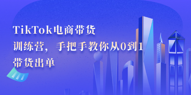 TikTok电商带货训练营，手把手教你从0到1带货出单-宝贝POS网