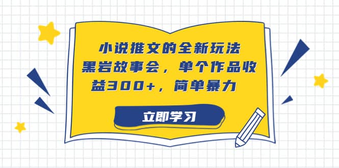 小说推文的全新玩法，黑岩故事会，单个作品收益300 ，简单暴力-宝贝POS网